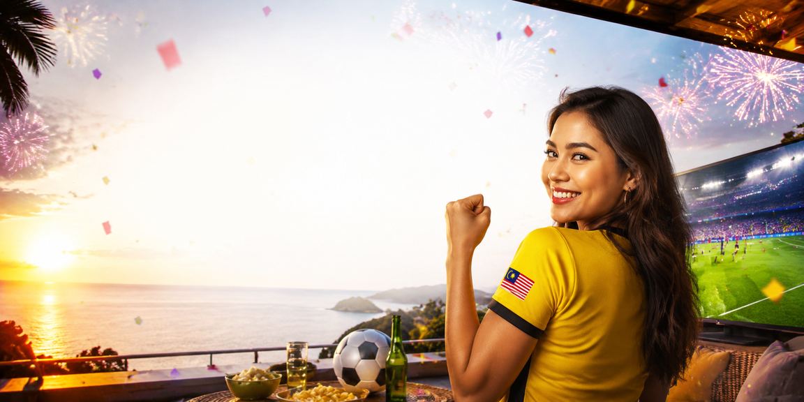 Peminat Malaysia menonton dan bertaruh pada perlawanan bola sepak langsung di gattouz0